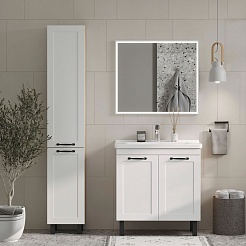 Equil Шкаф пенал Lago 35 напольный белый/дерево – фотография-7