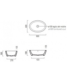 GSI Накладная раковина Panorama 664911 60 см – фотография-2