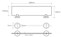 Bemeta Полка стеклянная 300мм Omega 104122042 – фотография-2