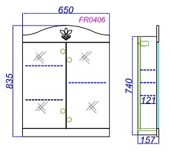 Aqwella Мебель для ванной Франческа 75, зеркало-шкаф – фотография-2