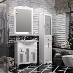 Opadiris Зеркало для ванной Тибет 75 белое – фотография-3