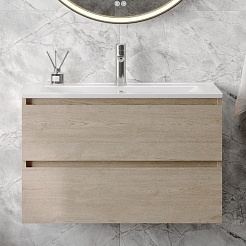 Teymi Тумба с раковиной Laina 80 подвесная дуб светлый – фотография-3