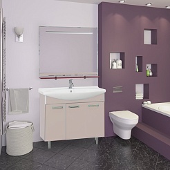 Misty Тумба с раковиной Джулия 105 прямая бежевая – фотография-4