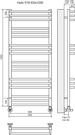 Terminus Полотенцесушитель водяной Нойс П18 530x1200 хром – фотография-3