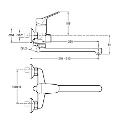 Jacob Delafon Смеситель для ванны Brive E78117-CP – фотография-2