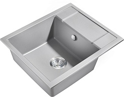 Milacio Мойка кухонная Navarra 60 Cuarzo серая металлик – фотография-1