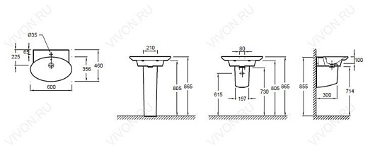 Jacob Delafon Мебель для ванной "Presquile 60" палисандр – картинка-5