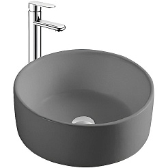Aquatek Накладная раковина 40 AQ5118-MG матовая серая – фотография-1