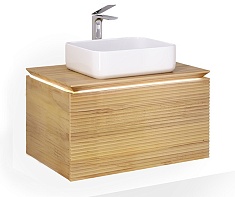 Jorno Тумба с раковиной Karat 80 с подсветкой светлый бук