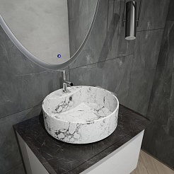 Teymi Накладная мебельная раковина Lina S D40 белый мрамор T50193 – фотография-6