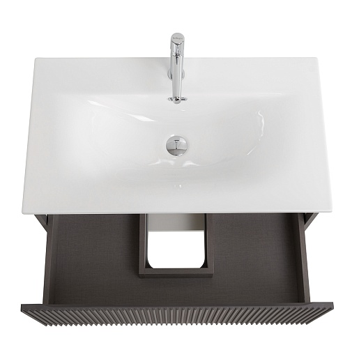 BelBagno Тумба с раковиной Uno 80 с 1 ящиком подвесная Темно-Серый матовый с раковиной BB-8099-3-80 – картинка-9