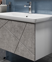 Vigo Тумба с раковиной Geometry 800-0-1 подвесная бетон – фотография-4