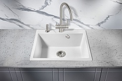 Milacio Мойка кухонная Murcia 60 Cuarzo белая – фотография-2