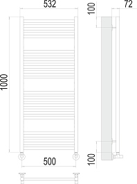 Terminus Полотенцесушитель водяной Аврора П20 500x1000 хром – фотография-3