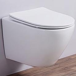 Esbano Унитаз Amapola подвесной безободковый белый – фотография-1