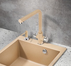 Milacio Смеситель для кухни Ultra MCU.553.BG бежевый – фотография-5