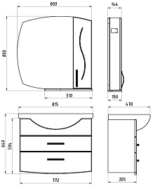 ASB-Mebel Мебель для ванной Грета 80 подвесная – фотография-12