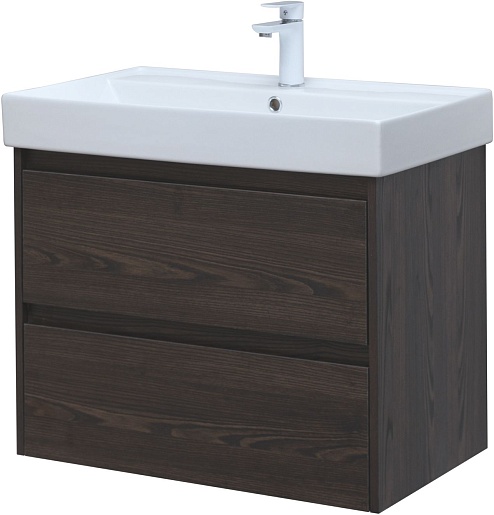 Aquanet Мебель для ванной Nova Lite 75 подвесная дуб черный – картинка-5