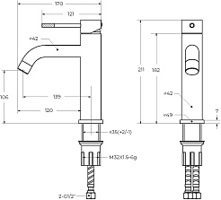 Cezares Смеситель для раковины Relax RELAX-LS1-GM оружейная сталь – фотография-4