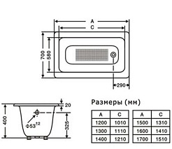 Goldman Ванна чугунная CLASSIC 1200x700 – фотография-2
