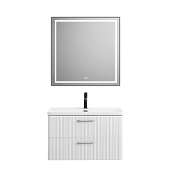 BelBagno Тумба с раковиной Due 80 подвесная Белый металлик – фотография-11