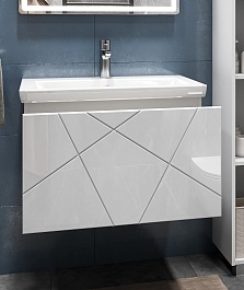 Vigo Тумба с раковиной Geometry 700-0-1 подвесная белая – фотография-6