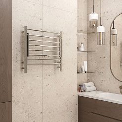 Terminus Полотенцесушитель электрический Горизонт П8 600x600 хром – фотография-3