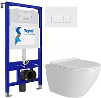 Teymi Унитаз подвесной Lina Pro T40106 с инсталляцией Aina T70011 кнопка Helmi T70018WM