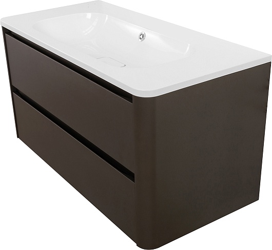 Cezares Тумба с раковиной без отверстия под смеситель Relax 100 подвесная оружейная сталь – фотография-4