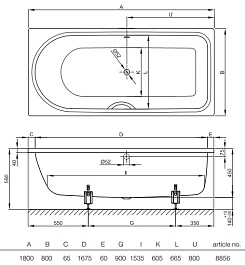 Bette Стальная ванна Ocean 8856 Plus AR – фотография-5