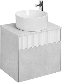 Акватон Тумба с раковиной Марбл 60 Mila 40 подвесная слэйт/белая матовая – фотография-1