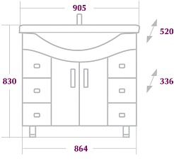 Onika Тумба с раковиной Эльбрус 90.13 – фотография-5