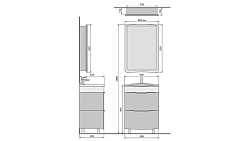 Velvex Мебель для ванной Iva 60 напольная, белая, зеркало-шкаф – фотография-7