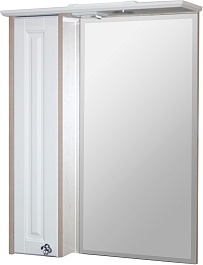 Mixline Зеркало-шкаф Версаль 65 L белый/белое дерево – фотография-1
