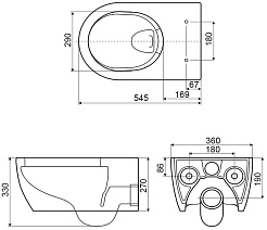 Excellent Унитаз подвесной DOTO Pure Rim 54 – фотография-7