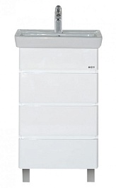 Misty Тумба с раковиной Прима 50 белая эмаль – фотография-1