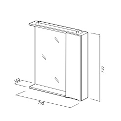 BelBagno Зеркало-шкаф MARINO-SPC-700/750-1A-BL-P-R Bianco Lucido – фотография-6