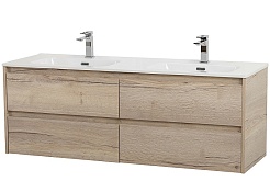 BelBagno Тумба под раковину Kraft 120 подвесная 4 ящика Rovere Galifax Bianco двойная раковина – фотография-1