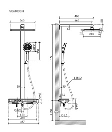 Sancos Душевая система Vos с термостатическим смесителем хром SC6100CH – фотография-3