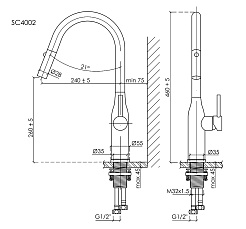 Sancos Смеситель для кухни Grand SC4002BG брашированное золото PVD покрытие – фотография-3