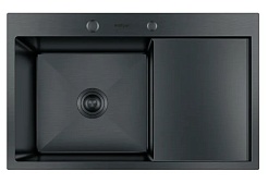 Hoffger Мойка для кухни 7850L Black левая чаша – фотография-1