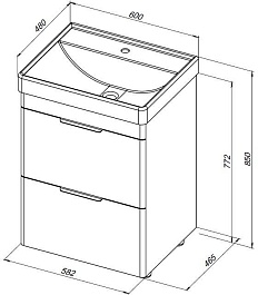 Aquanet Тумба под раковину Ирис New 60 белая глянцевая – фотография-10