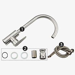 Frap Смеситель для кухни H48 F4048 сатин – фотография-4