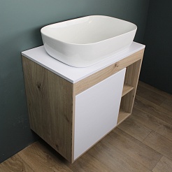 Teymi Тумба с раковиной Nura 80 Helmi Solli 60 подвесная дуб/белый – фотография-3