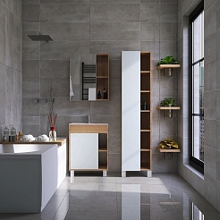 Viant Мебель для ванной Бостон 60 белая/дуб вотан – фотография-2