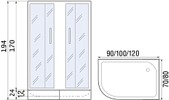 River Душевой уголок Don 120/80/26 MT R (без поддона) – фотография-3