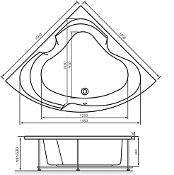 Vayer Акриловая ванна Iryda 150x150 – фотография-4