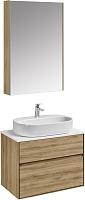 Акватон Мебель для ванной с белой столешницей Либерти 75 Одри Round дуб эльвезия