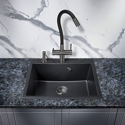 Milacio Смеситель для кухни Ultra MCU.560.GM вороненая сталь/черный – фотография-5