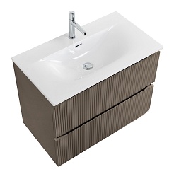 BelBagno Тумба с раковиной Uno 90 подвесная Бежевый матовый с раковиной BB-8099-90 – фотография-8